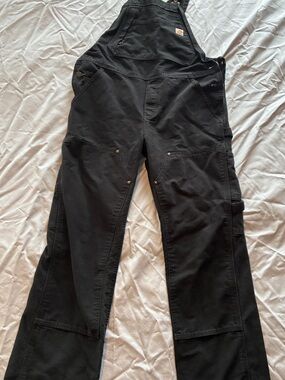 Carhartt Black Double Front Canvas Overalls